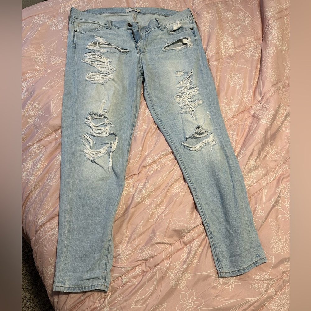 Abercrombie & Fitch Light Blue Distressed Skinny Jeans